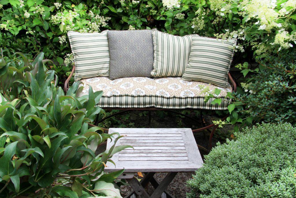 cozy garden seating
